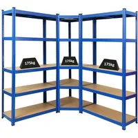 PROREGAL® Eckregal MegaDeal 1x Eckregal + 2x Schwerlastregal Ragnar, Verschiedene Farben, Stabiles Lagerregal Eckregal mit 175kg Fachlast Steckmontage