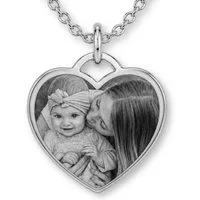 BS Schmuckdesign Kette mit Anhänger mit Gravur Foto Halskette Damen personalisiertes Geschenk Gravurkette Herzform (inkl. Gravur), personalisiert inkl. Geschenkbox