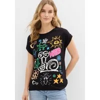 bonprix T-Shirt leicht taillierter Schnitt, Regular fit, mit witzigem Frontdruck