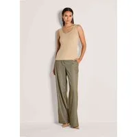 MADELEINE Shirttop Komfortables Top mit Kettendetail Rundhals Shirt ohne Ärmel, feine Ketten-Paspelierung