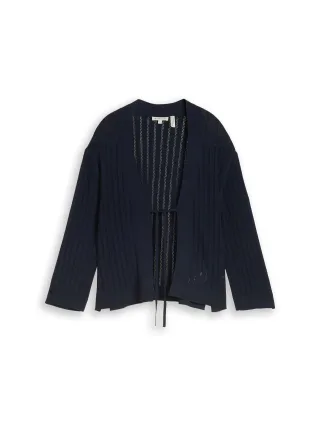 Tom Tailor - Cardigan mit Schleifendetail sky captain blue - Gr. - XXXL