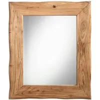 Quadrato Garderobenspiegel EDGE, Braun, Glas, Akazie massiv, B 75 x H 90 x T 3 cm