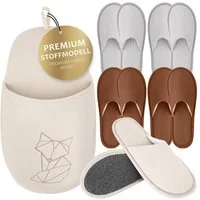 ONVAYA Premium Gästehausschuhe Set „Fuchs“, Guest Slippers Hausschuh