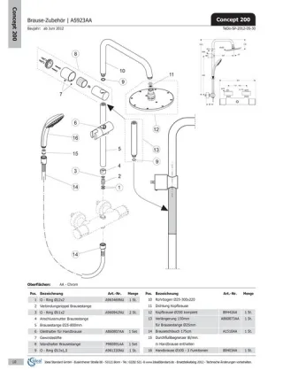 Ideal Standard Wandbefestigung für Brausestange, F960891AA A5686AA F960891AA
