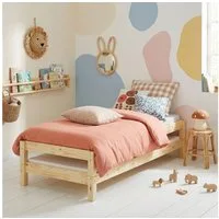 IDIMEX Funktionsbett RINO, Kinder Stapelbett 80x190 cm aus Massivholz platzsparend Natur
