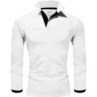 Amaci&Sons Poloshirt CHARLOTTE Langarm Kontrast Poloshirt