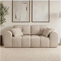 skølm Sofa Vanaheim, Vollschaumcouch vakuumiert verpackt, Couch 2 Sitzer mit 2 Kissen, beige, kein Aufbau erforderlich