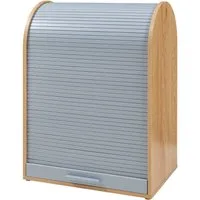 en.casa Rollladenschrank »Kavlinge« mit Jalousietür 80 x 60 x 40 cm Bambus / Grau