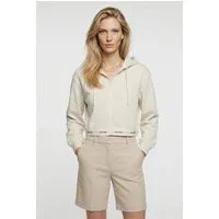 Calvin Klein Jeans Kapuzensweatjacke LOGO WAIST CROPPED mit Kapuze, kurze From, Logoschriftzug am Bund