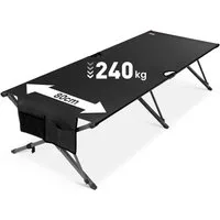 HOMECALL Klappbett Feldbett Camping klappbar 210×80 cm bis 240 kg (Campingbett extra breit mit 600D Oxford-Gewebe, verstärkte X-Beine, faltbares Klappbett mit Seitentasche) 600D Oxford-Gewebe, : Strapazierfähig & atmungsaktiv