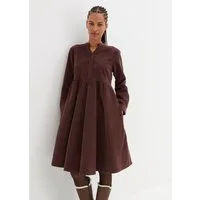 bonprix Midikleid für entspannten Look, aus weichem Baumwollcord, mit Elasthan-Anteil