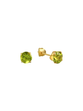 Fascination by Ellen K. Ohrringe Gold 333 mit echten Peridot-Steinen 5mm