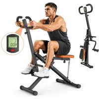 ZAISZE Bauchtrainer Fitnessgerät für Zuhause, Squat Machine, Bauchmuskeltrainer (Rückentrainer, Faltbare Kniebeugenmaschine, bis 165 kg belastbar, klappbar, Platzsparend, LCD-Monitor, Kniebeugentrainer, Heimtrainer), Fitnessgeräte Trainingsgeräte, Ba