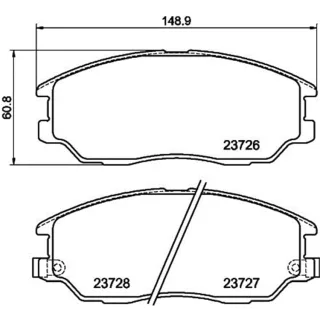 Hella Bremsbel?ge vorne Hyundai Kia Ssangyong 8DB355010-861