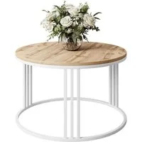 Lookway Couchtisch LORI LOFT mit Tischplatte in Holzdekor (1xCouchtisch), Durchmesser: ⌀70 cm