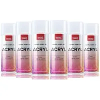 BigDean Sprühlack 6x Klarlack transparent, matt - Acryllack Lack Spray Sprühlack 400ml, 6 Dosen Klarlack Spray transparent matt