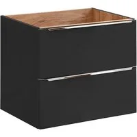 Lomadox Waschbeckenschrank TOSKANA-BLACK-56 Waschtischunterschrank 60cm in seidenmatt anthrazit B/H/T 60/57/46cm