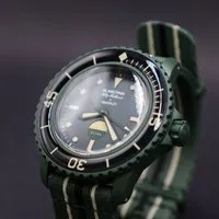 Swatch Automatikuhr Swatch x Blancpain Green Abyss Automatikuhr Bioceramic Scuba