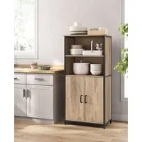 VASAGLE Highboard Küchenschrank, verstellbare Regalebene, 2 offenen Fächern