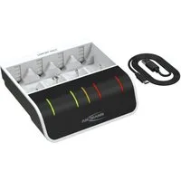 ANSMANN AG Akku Ladegerät NiMH für 4x AAA AA C D und 1x 9V Block Universal-Ladegerät