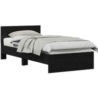 vidaXL Bett Bettrahmen Schwarz Eichen-Optik 75 x 190 cm Holzwerkstoff
