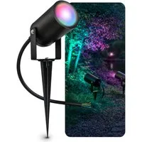 SSC-LUXon LED Gartenstrahler KALOA Außenleuchte IP44 mit GU10 SMART 5W RGB mit Erdspieß Bodenlampe, Smart