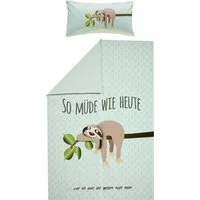 Erwin Müller Kinderbettwäsche Wendebettwäsche "Faultier", Renforcé, Tiermotiv