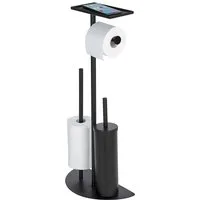 WENKO WC-Garnitur Modell Cosenza Neo, platzsparende 4-in-1 Standgarnitur mit Ablage, lackierter Stahl
