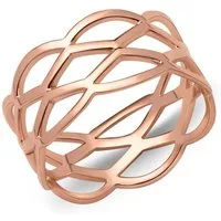 Unique Silberring Geflochtener Statement Ring in Roségold SR0368