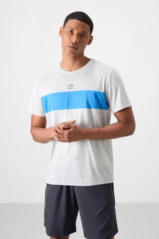 Herren Farbblockiertes Rundhals-T-Shirt