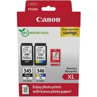 Canon PG-545XL/CL-546XL Tinte mit hoher Reichweite + Fotopapier Value Pack Tintenpatrone (Packung)