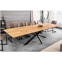riess-ambiente Esstisch WILD OAK 200-300cm natur - Eichenholz, Schweizer Kante, Sterngestell (Einzelartikel, 1-St), Ausziehbare Tafel für 12 Personen - ideal für Wohn- und Esszimmer