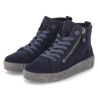 Gabor Schnürstiefeletten - Gr. 37 - Blau - Rauleder