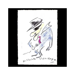 Helge Schneider - Original Kohlezeichnung "Schlechte Udo-Kopie" 30...