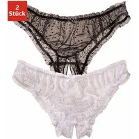 petite fleur gold Slip-Ouvert (Packung, 2 Stück) mit Rüschensaum und Pünktchenmuster