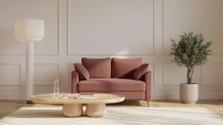 BRUNO Schlafsofa 120cm in Hazelnut Rot Braun | Flow | stabiles Massivholz & Boxspringkomfort