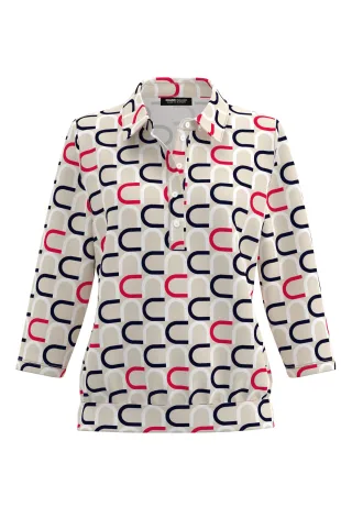 FRANK WALDER - Shirt ELEMENTS aus nachhaltiger Ecovero-Viskose cranberry/ecru/ink - Gr. - 48