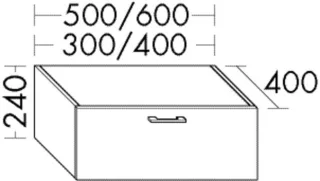 Burgbad Unterschrank Sys30 PG4 Sana 240x400x400 Steingrau Hochglanz, WWYB040F6564 WWYB040F6564