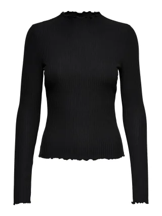 ONLY - ONLEMMA L/S HIGH NECK TOP NOOS JRS black 1 - Gr. - S