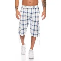 Kendindza Cargoshorts 3/4 Bermuda Shorts Herren, Kurze Hose Herren, Cargobermuda Taschen Knopf Reißverschluss Cargohose