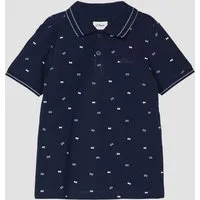 s.Oliver Kurzarmshirt Polo-Shirt Gemustertes Poloshirt aus Piqué