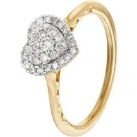 Glizz Goldring Damen Diamant-Herz Gold 333/8K
