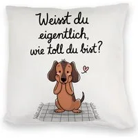 speecheese Dekokissen Niedlicher Dackel Du bist toll Kuschelkissen