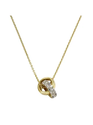Celesta Gold Halskette 375/- Gelbgold 2farbig mit Zirkonia