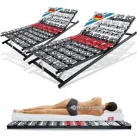 Tellerlattenrost anpassungsfähiger T-Flex, KF Lattenrost de Luxe bis 300 KG Tragkraft, Matratzen Perfekt, Kopfteil VERSTELLBAR, Fußteil VERSTELLBAR, Tellermodule im Hüftbereich verstellbar