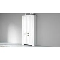 Home affaire Schuhschrank FIGO, Made in Italy – Schuhkommode,Schuhregal für ca. 40 Paar Schuhe (1-St) 4-Türig, Siebdruck-dekorative Fräsungen, 10 Fächer, Höhe 200 cm
