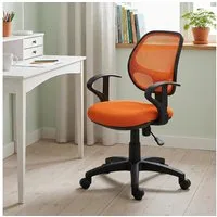 IDIMEX Schreibtischstuhl COOL, für Kinder ergonomisch und höhenverstellbar mit Armlehnen Orange