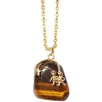 Firetti Kette mit Anhänger Schmuck Geschenk Halsschmuck Anker/Halskette Sternzeichen Geburtsstein, Made in Germany - mit Edelstein