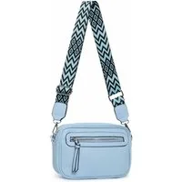 ITALYSHOP24 Schultertasche Damen Umhängetasche CrossBody Brusttasche Crossover Handtasche Reise (Tasche mit einem breitem Muster Stoffgurt/Umhängeband), Bodybag Cross Bag Schmucktasche Gürteltasche Muster Taschengurt Clutch
