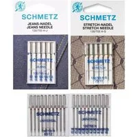 Nähwelt Flach Nähmaschinennadeln - Nadelsortiment Stretch Twin / Jeans Twin / Universal Twin